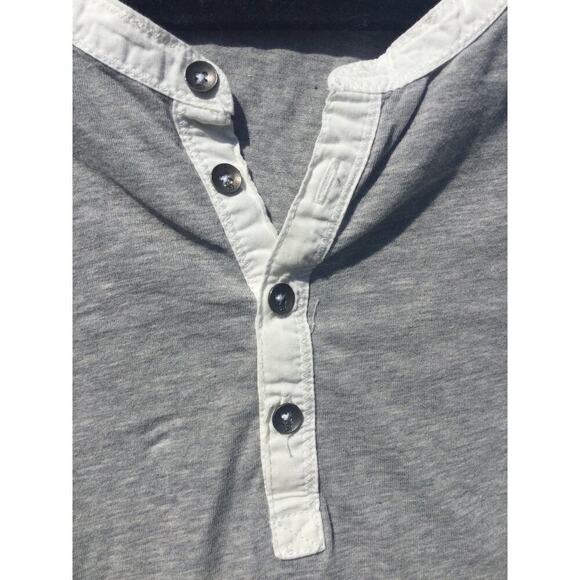 Scotch & Soda long sleeve shirt womens XL gray button henley minimalist cotton - Picture 4 of 10